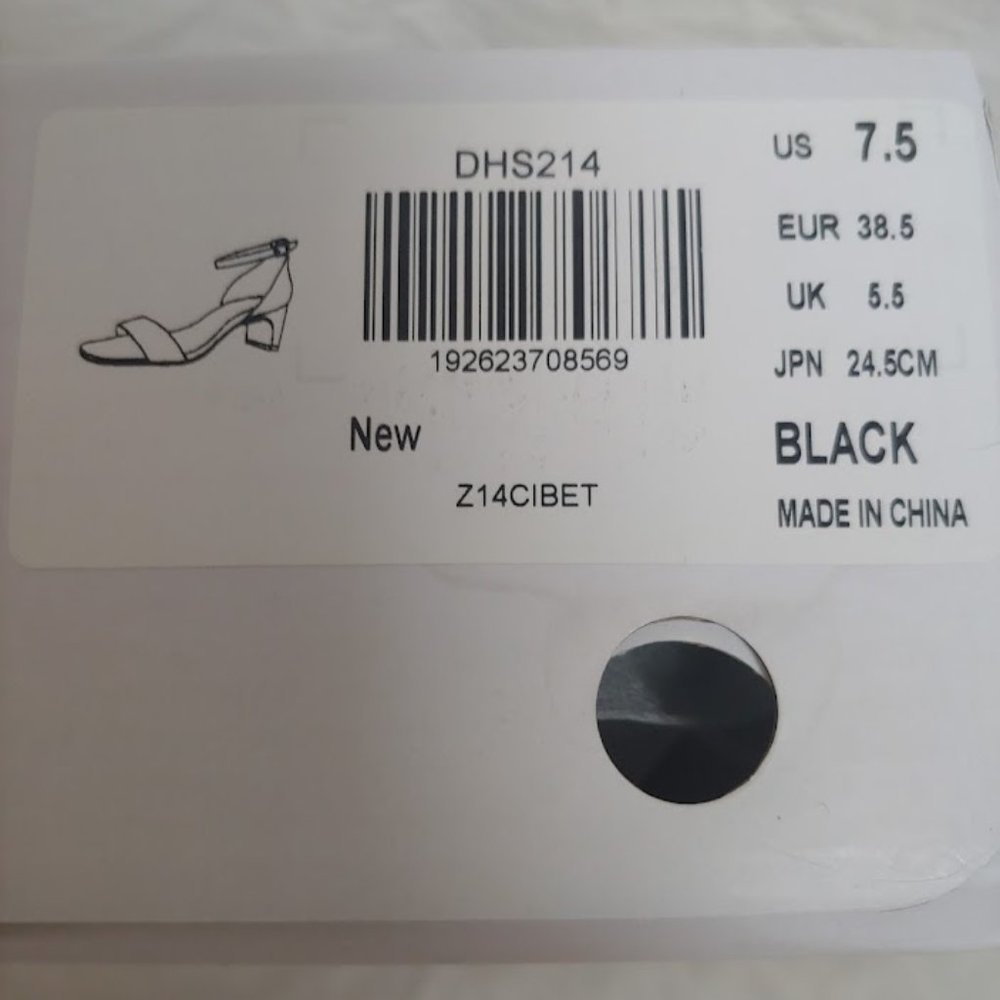 Dream Pairs Square Toe Low Block Heel Open Toe Sandal in Black Size 7.5 - Picture 7 of 8